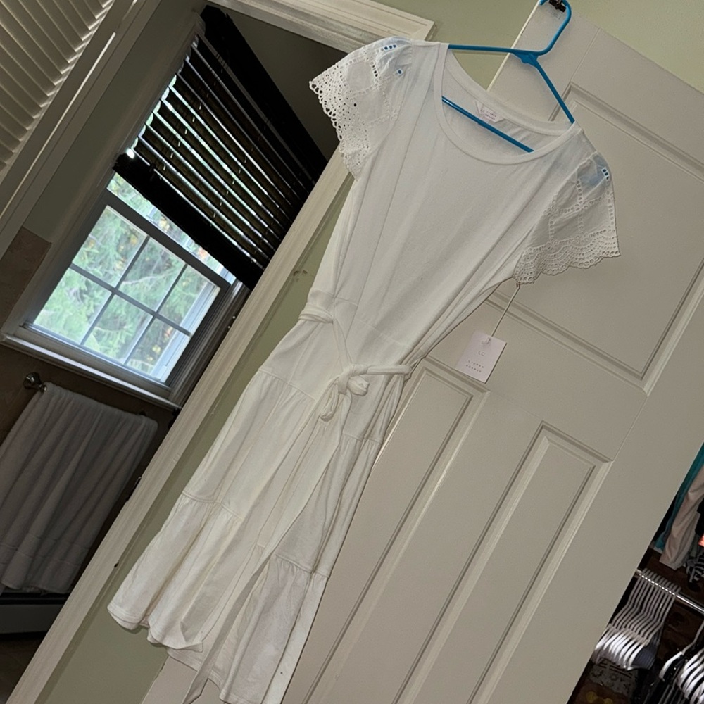 Lauren Conrad White Detailed Sleeve Dress